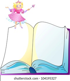 Princess in pink dress with the book
