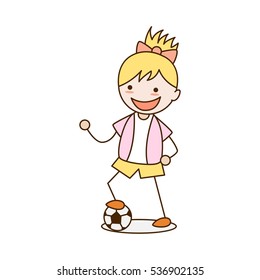 Princess playing football