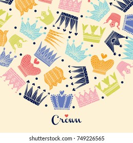 Princess postcard. Cute vector illustration.