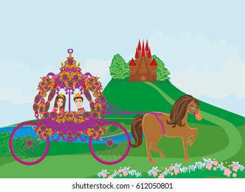 princess with prince in the carriage