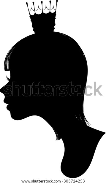 Princess Profile Silhouette Vector Illustration Stock Vector (Royalty ...