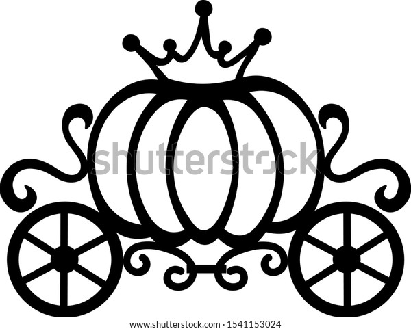 Princess Pumpkin Carriage Monograms Crown Vector Stock Vector (Royalty ...