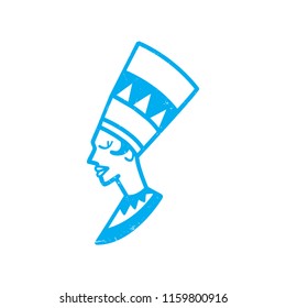Princess queen Nefertiti monoline tattoo grunge design