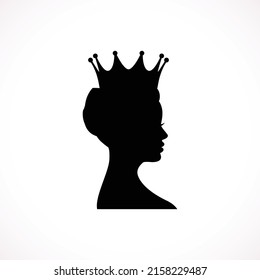 Princess Queen Profile Silhouette Crown On Stock Vector (Royalty Free ...