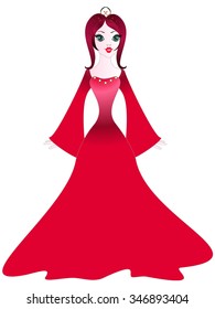 Princess in red dress.