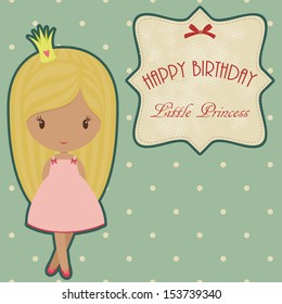 Princess retro birthday card