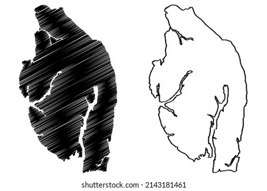 Princess Royal island (Canada, British Columbia Province, North America) map vector illustration, scribble sketch Princess Royal map