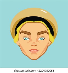 Retrato de la realeza de la princesa. Fondo plano