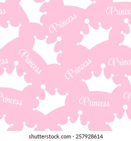 Princess Seamless Pattern Background Vector Illustration