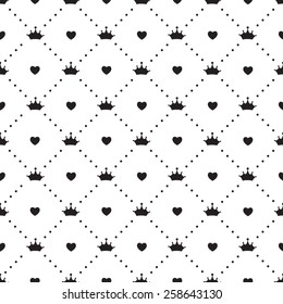 Princess Seamless Pattern Background Vector Illustration