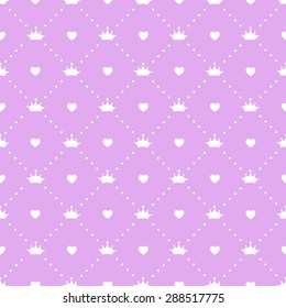 Princess Seamless Pattern Background Vector Illustration