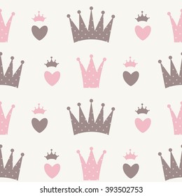 Princess Seamless Pattern Background Vector Illustration