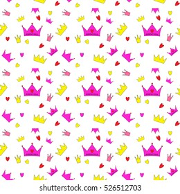 Princess Seamless Pattern Background Vector Illustration
