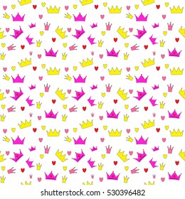 Princess Seamless Pattern Background Vector Illustration