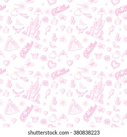 Princess seamless pattern for little girl design.