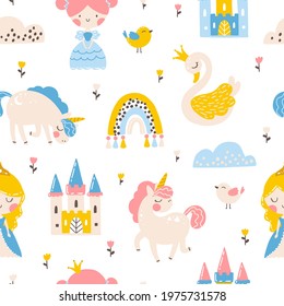 Princess seamless pattern and