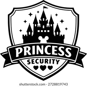 Princess Security Schloss Schild Typografie Design