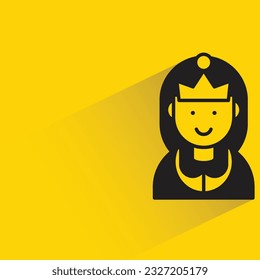 princess with shadow on yellow background