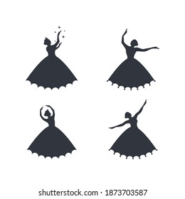 Princess silhouette illustration logo design