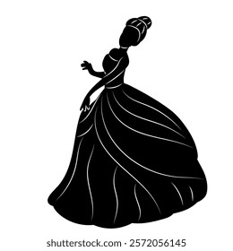 princess silhouette on white background vector