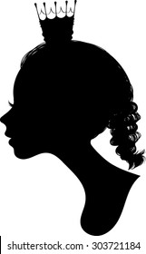 Princess Silhouette Profile - Vector Art 