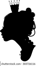 Princess Silhouette - Profile - Vector Art
