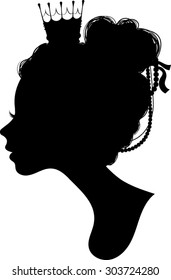 Princess Silhouette - Vector Illustration 