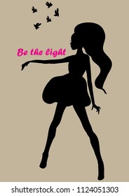 princess silhouette vector print
