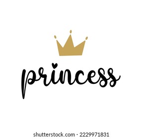 Lema Princesa con vector de la Corona, diseño gráfico