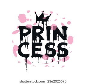 eslogan de princesa con corona, diseño vectorial