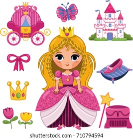 Princess Sticker Set (Vector illustration)