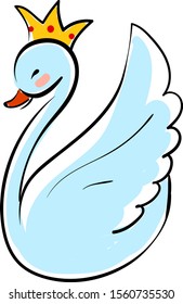 cisne princesa, ilustración, vector sobre fondo blanco.