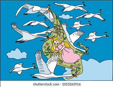 Princess and swans