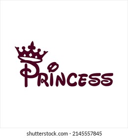 Princess Symbol Vector Slogan Tshirt Print Design