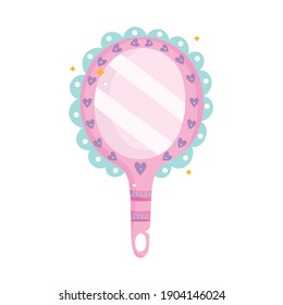 princess tale mirror cartoon isolated design vector illustration