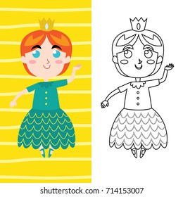 Princess theme coloring book series