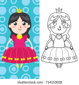 Princess theme coloring book series