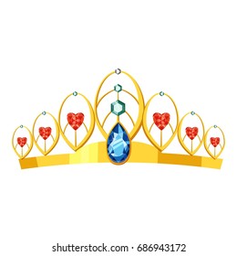 Princess tiara icon. cartoon illustration of princess tiara perfume vector icon for web