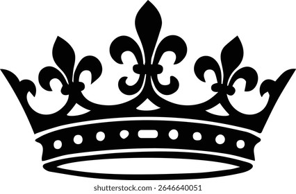 Princess Tiara Royal Crown silhouette design isolated on white background eps