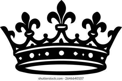 Princess Tiara Royal Crown silhouette design isolated on white background eps