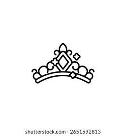 Princesa Tiara ícone do vetor. Estilo de linha de ícone de joias. uso perfeito para logotipo, apresentação, site e muito mais.