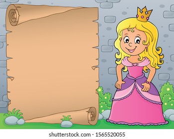Princess topic parchment 4 - eps10 vector illustration.