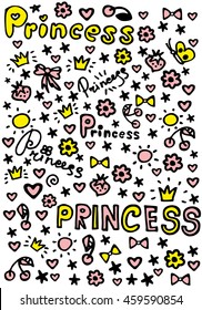 Princess. typography background design. Vector Illustration. eps10