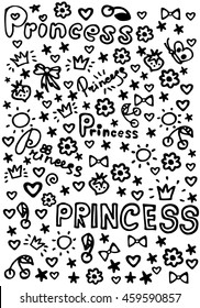 Princess. typography background design. Vector Illustration. eps10