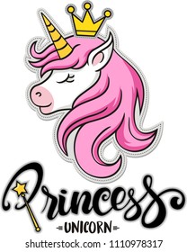  Princess Unicorn , Vector Illustration