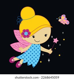 the princess, vector angel cartoon illustration design graphic printing