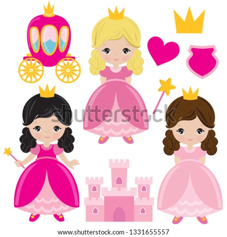 Princess vector cartoon illustration