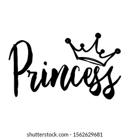 Princess vector design. Crown clip art. Holidays decor. Isolated on transparent background.