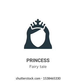 Princess vector icon on white background. Flat vector princess icon symbol sign from modern fairy tale collection for mobile concept and web apps design.