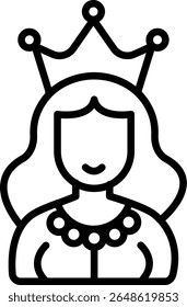 Princesa Vetor Linha Ícone Design